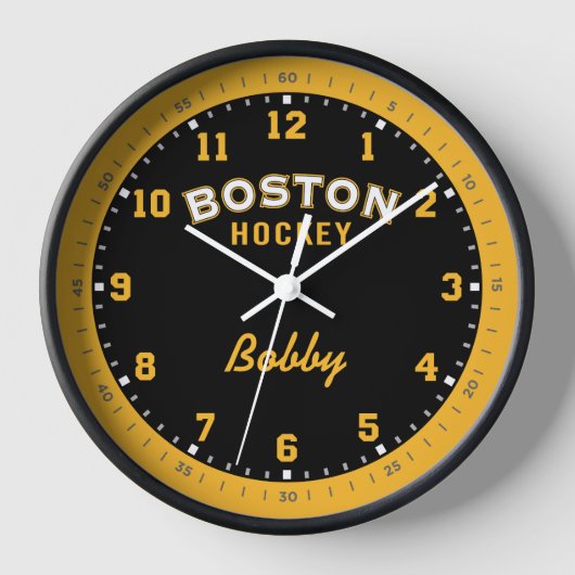 Horloge murale de 12 heures de hockey de Boston (Recto)