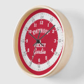 Horloge murale de 24 heures de hockey de Detroit (Angle)