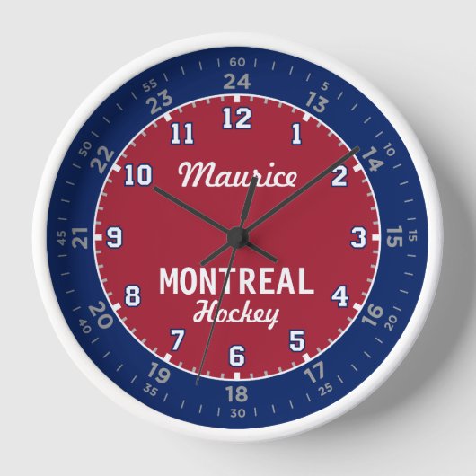 Horloge murale de 24 heures de hockey montréalais (Recto)