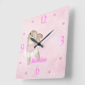 Horloge murale de Ballerina Bunny Nursery (Angle)