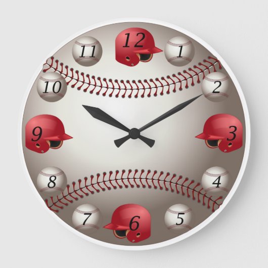 Horloge murale de baseball avec Casques rouges (Recto)
