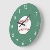 Horloge murale de baseball verte  (Angle)
