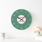 Horloge murale de baseball verte  (Maison)