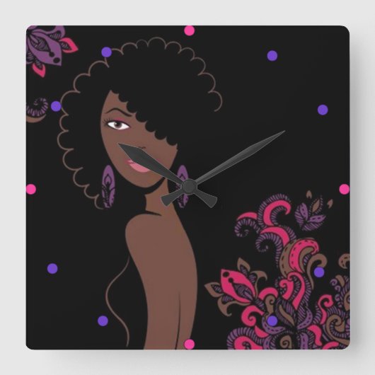 Horloge murale de beauté Afrocentrique (Recto)