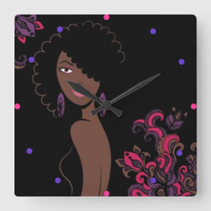 Horloge murale de beauté d'Afrocentric