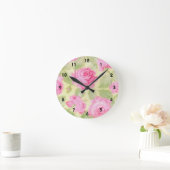 Horloge murale de beauté rose (Maison)