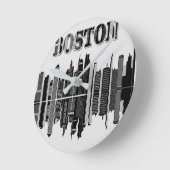 Horloge murale de Boston Skyline (Angle)