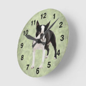 Horloge murale de Boston Terrier (Angle)