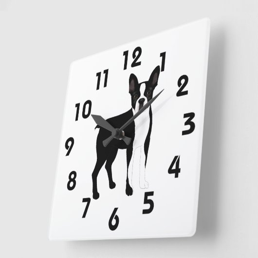 Horloge murale de Boston Terrier (Angle)
