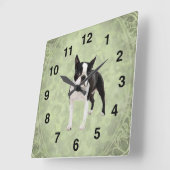 Horloge murale de Boston Terrier (Angle)