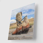 Horloge murale de bottes de cowboy (Angle)