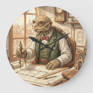 Horloge murale de bureau vintage Tortue architecte