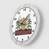 Horloge murale de cabane de l'élan de dessin animé (Angle)