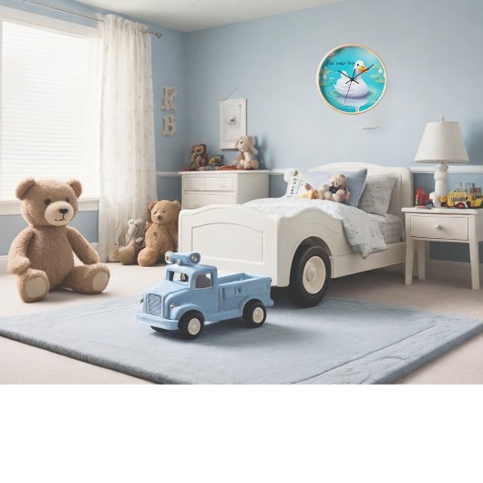 Horloge murale de canard, acrylique Carré de 27,3