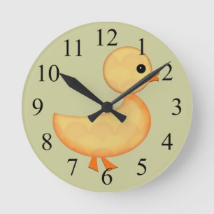 Horloge murale de caneton mignon pour enfants