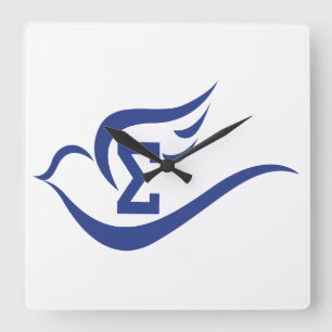 Horloge murale de carré de colombe de sigma
