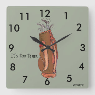 Horloge murale de carré de temps de tee de golf
