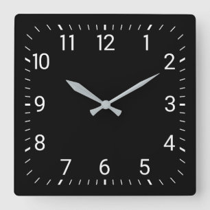 Horloge murale de carré noir