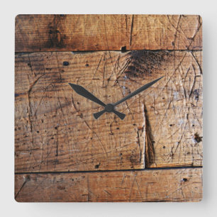 Horloge murale de carré "vieil en bois"