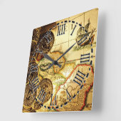 Horloge murale de carte de trésor d'or de pirates (Angle)