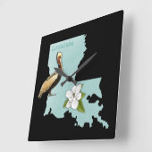 Horloge murale de carte d'état de pélican de la (Angle)