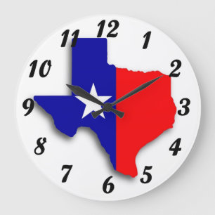 Horloge murale de carte du Texas