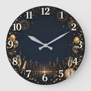 Horloge murale de célébration du Nouvel An élégant