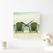 Horloge murale de chaises de plage d'Adirondack (Maison)
