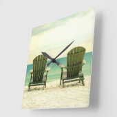 Horloge murale de chaises de plage d'Adirondack (Angle)