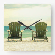 Horloge murale de chaises de plage d'Adirondack