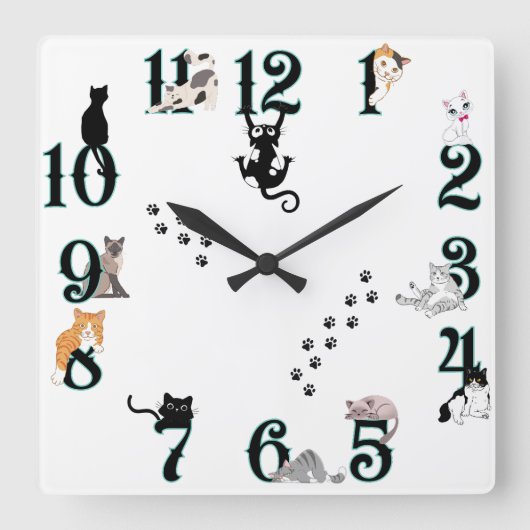 horloge murale de chat (Recto)