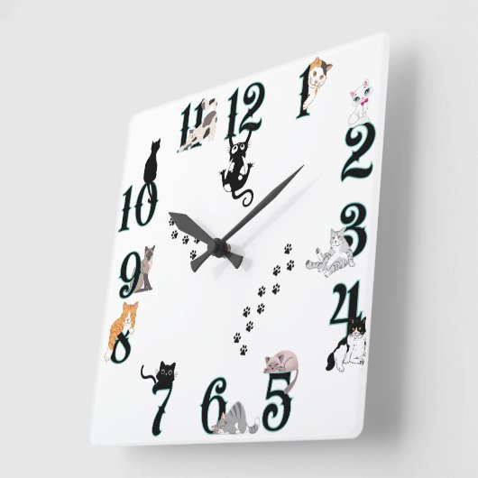 horloge murale de chat (Angle)