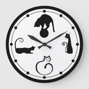 Horloge murale de chat noir