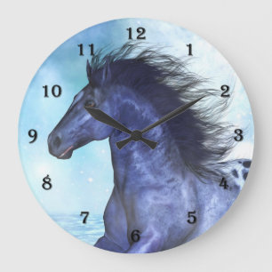 Horloge murale de cheval sauvage