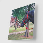 Horloge murale de chevaux de trait (Angle)