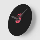 Horloge murale de Chouette rose (Angle)