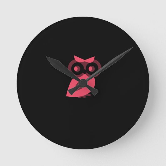 Horloge murale de Chouette rose (Recto)