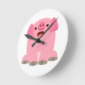 Horloge murale de cochon de dessin mignon (Angle)