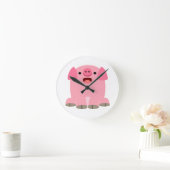 Horloge murale de cochon de dessin mignon (Maison)