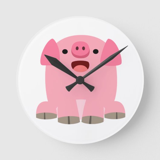 Horloge murale de cochon de dessin mignon (Recto)