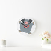 Horloge murale de cochon rebondissant en dessin mi (Maison)