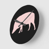 Horloge murale de cochon rose (Angle)