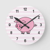 Horloge murale de cochon rose (Recto)