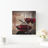 horloge murale de cocktail de vin rouge (Maison)