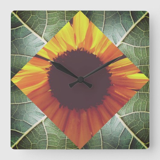 Horloge murale de collage de tournesol (Recto)