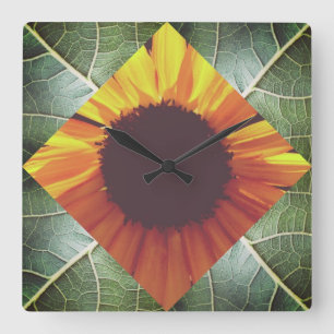 Horloge murale de collage de tournesol