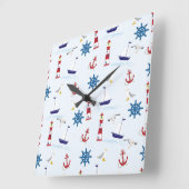 Horloge murale de collage nautique (Angle)