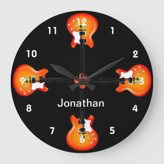 Horloge murale de conception de guitares (Recto)