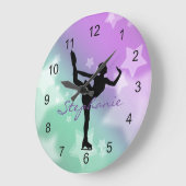 Horloge murale de conception de patinage sur glace (Angle)
