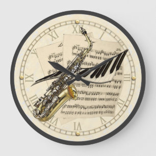 Horloge murale de conception de saxophone et de